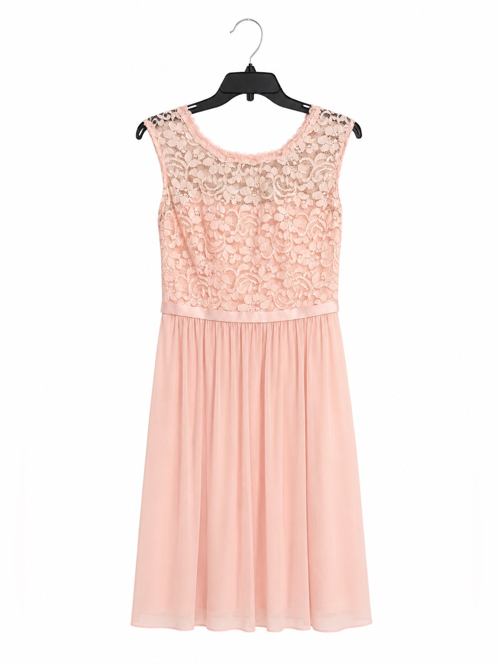 David’s Bridal Petal Pink Lace Chiffon Bridesmaid Dress Women’s 4